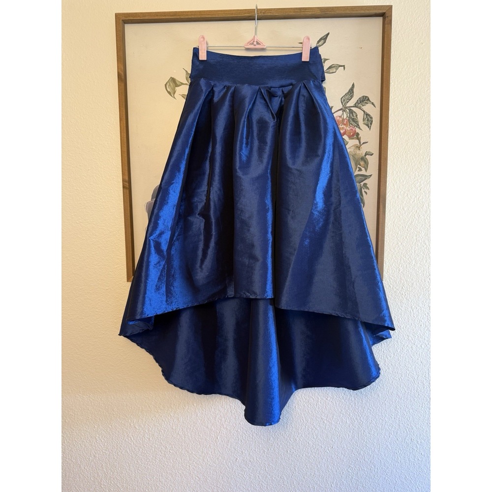 VTG Y2K Royal Blue High-Low Satin Poofy Skirt Medium Fairy Grunge Goth Formal
